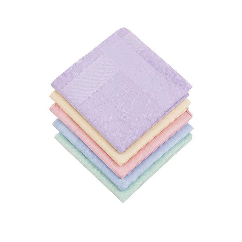HOULIFE Ladies 100% 60S Cotton Handkerchiefs Womens Solid Candy Color Hankies for Wedding Party 16x16 - Image 1